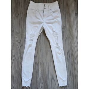 Refuge Ibiza Distressed Jeans Junior's Size‎ 5 White